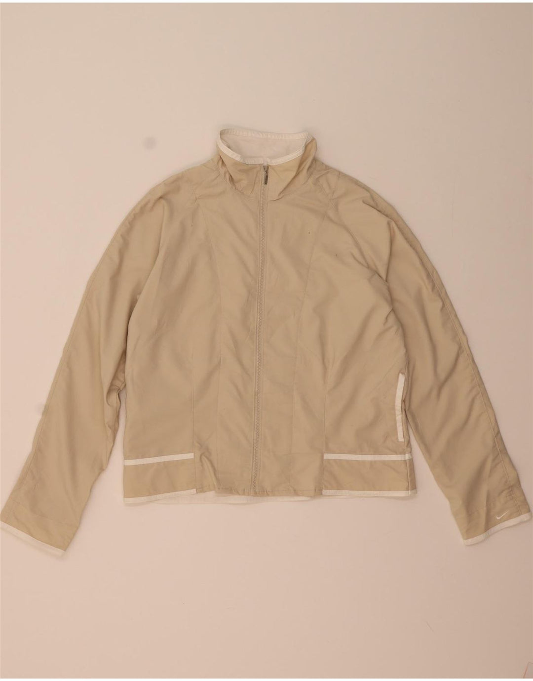 Giacca superiore della tuta da donna Nike US 12/14 Large Beige Poliestere