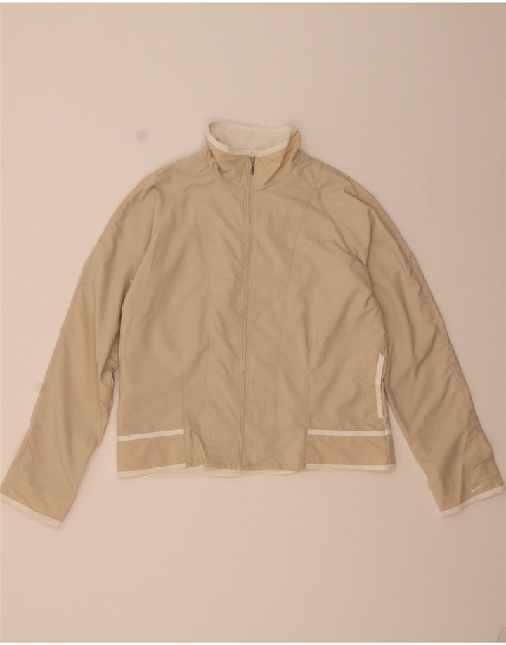 Giacca superiore della tuta da donna Nike US 12/14 Large Beige Poliestere