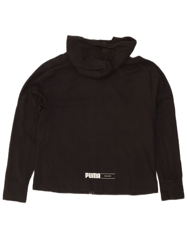 Maglione con cappuccio e zip da donna Puma UK 14 Cotone grigio medio