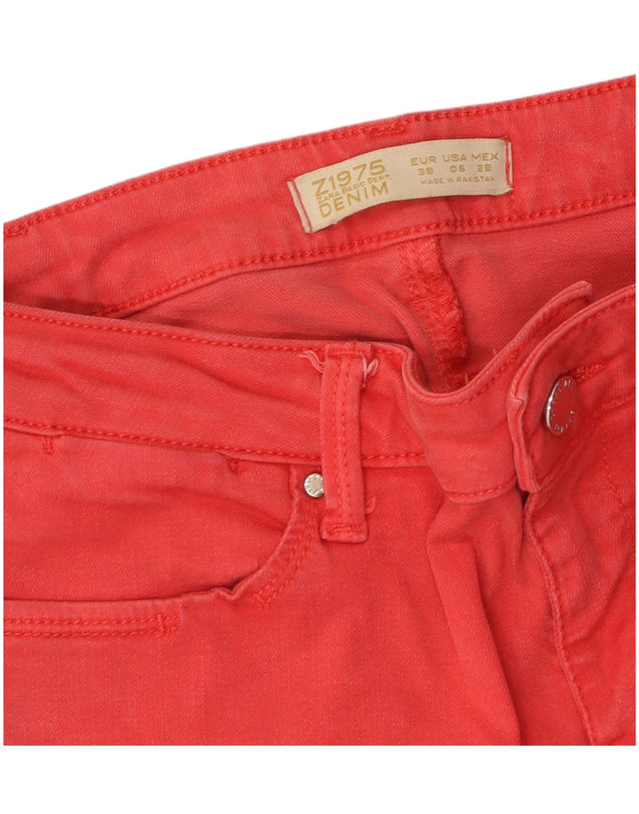 Jeans slim da donna ZARA EU 38 Small W28 L26 Rosa