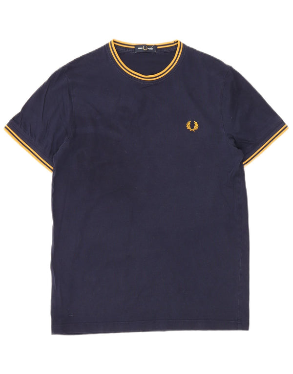 T-shirt da uomo Fred Perry Top Small in cotone blu navy