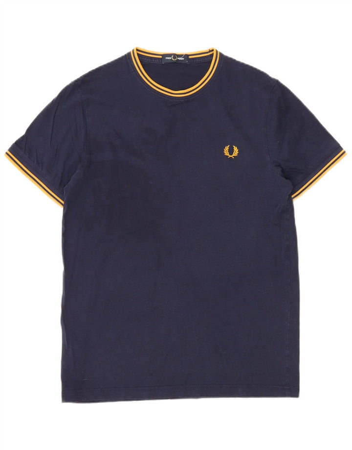 T-shirt da uomo Fred Perry Top Small in cotone blu navy