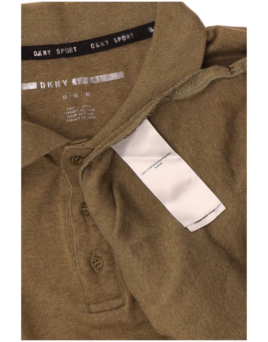 Polo da uomo Dkny in cotone kaki medio