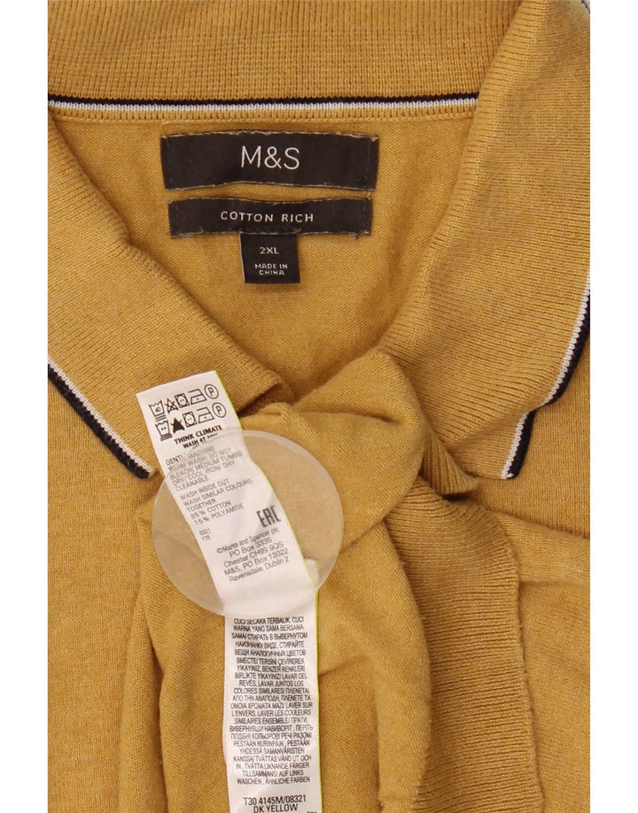 Polo da uomo Marks & Spencer 2XL cotone giallo