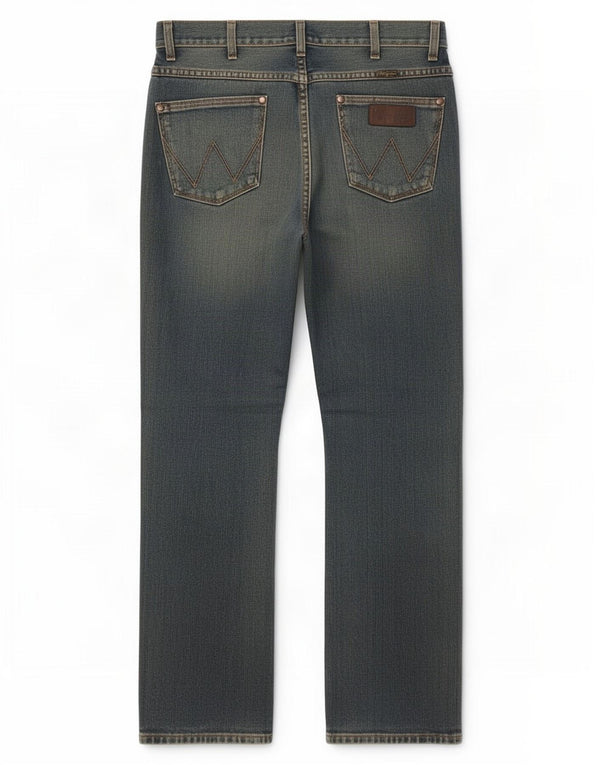 Wrangler Mens Dayton Bootcut Jeans W32 L30 Blue Cotton