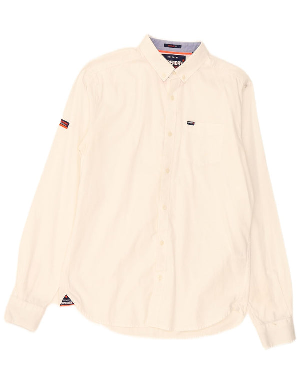 Camicia da uomo Superdry Small in cotone bianco