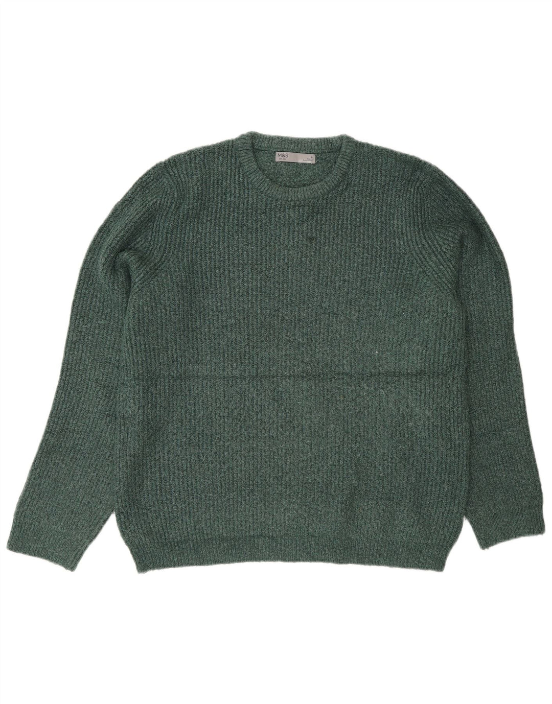 Maglione maglione girocollo da uomo Marks & Spencer grande acrilico verde