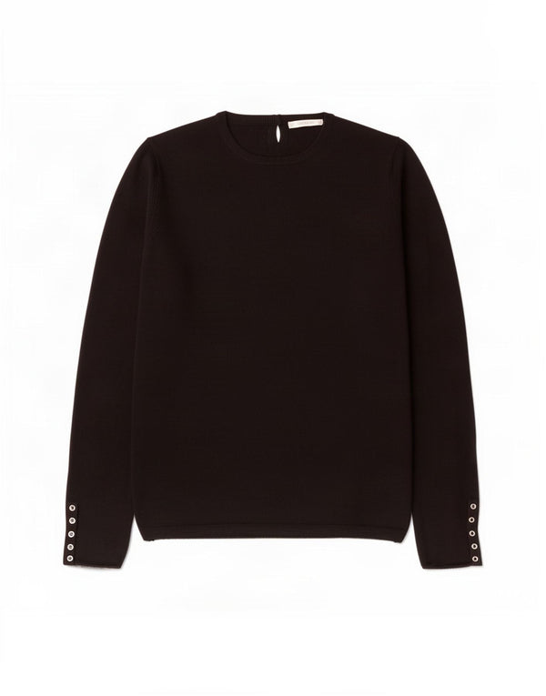 Zara Womens Crew Neck Jumper Sweater UK 14 Large Black