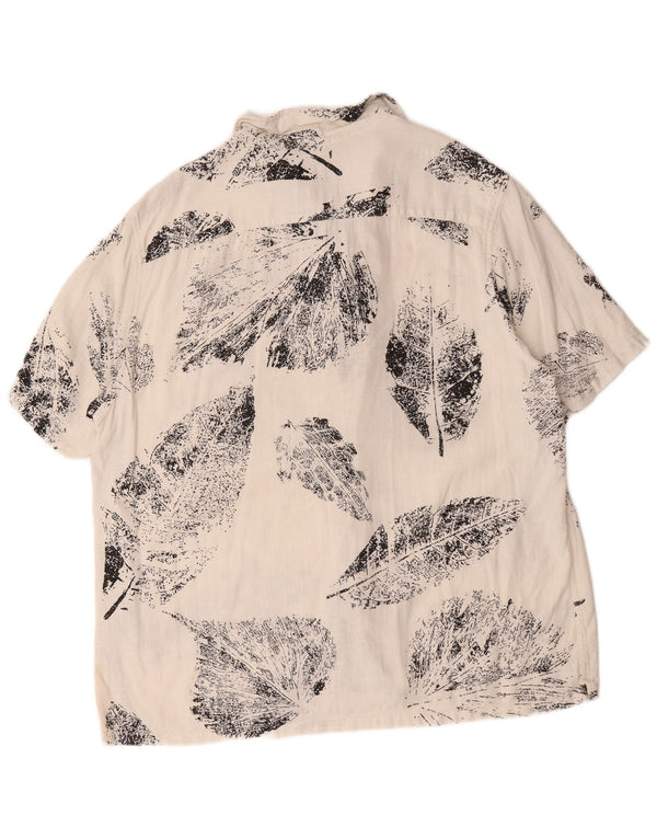 Ted Baker Camicia da uomo a maniche corte vestibilità comoda taglia 5 XL bianca floreale