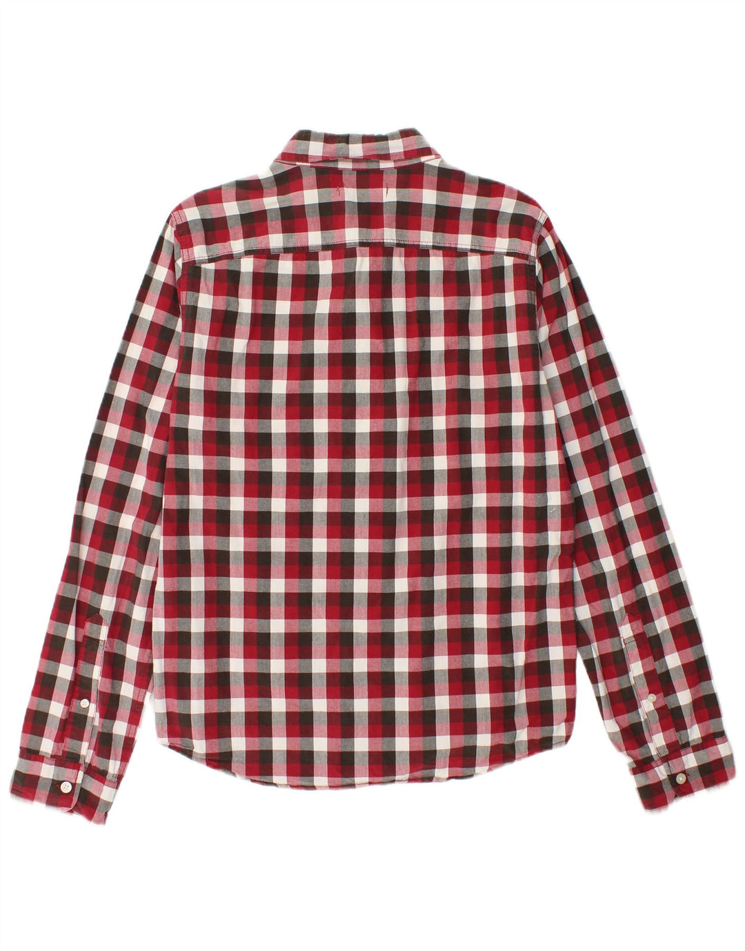 HOLLISTER Mens Flannel Shirt Medium Red Check Cotton
