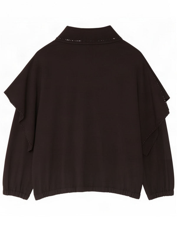 Camicetta oversize da donna con maniche a 3/4 Emporio Armani UK 18 XL Nero