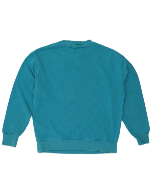 Tommy Hilfiger Felpa grafica da uomo Maglione piccolo cotone blu