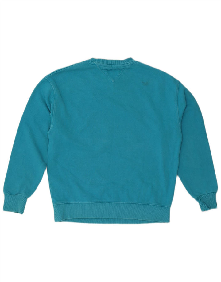 Tommy Hilfiger Felpa grafica da uomo Maglione piccolo cotone blu