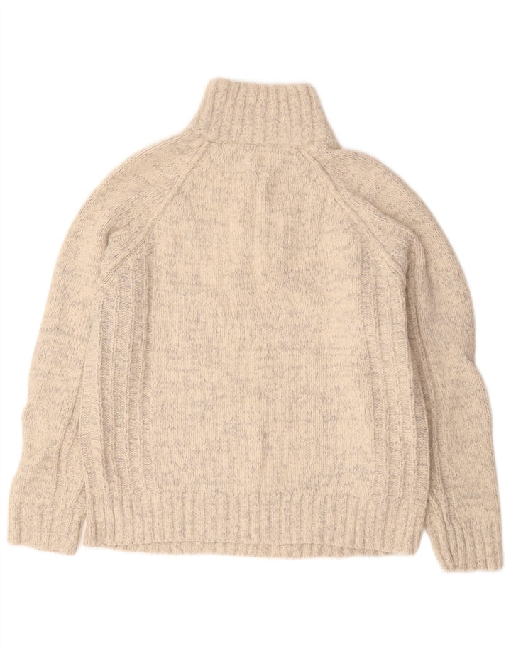 Maglione da uomo Marks & Spencer con collo con zip blu Harbour Beige medio