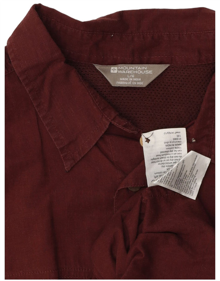 MOUNTAIN WAREHOUSE Camicia da uomo a maniche corte grande in cotone bordeaux
