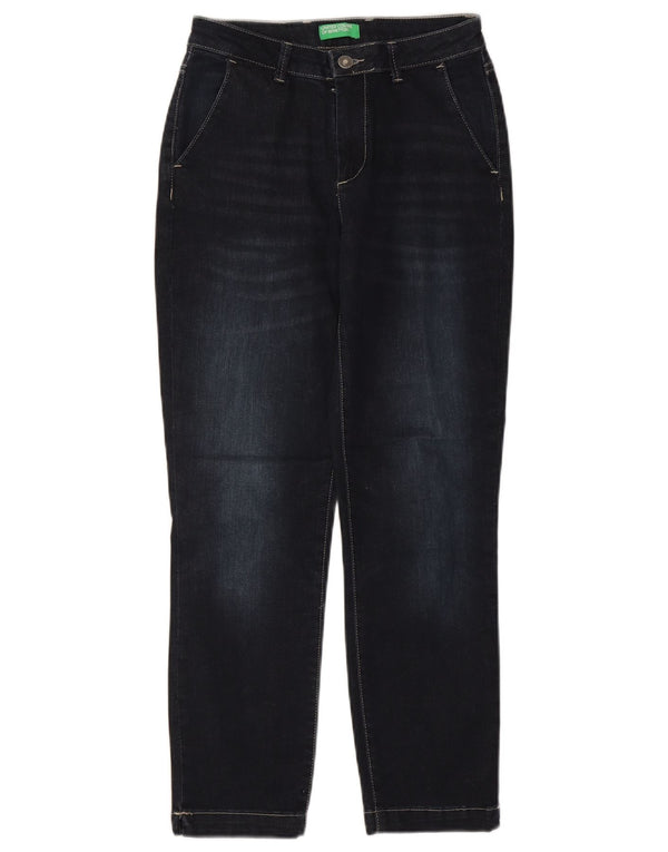 Jeans slim da donna Benetton UK 6 XS W24 L26 Blu navy Cotone