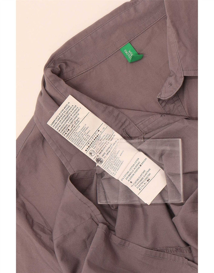 Camicia pullover da donna Benetton UK 10 piccola in cotone grigio