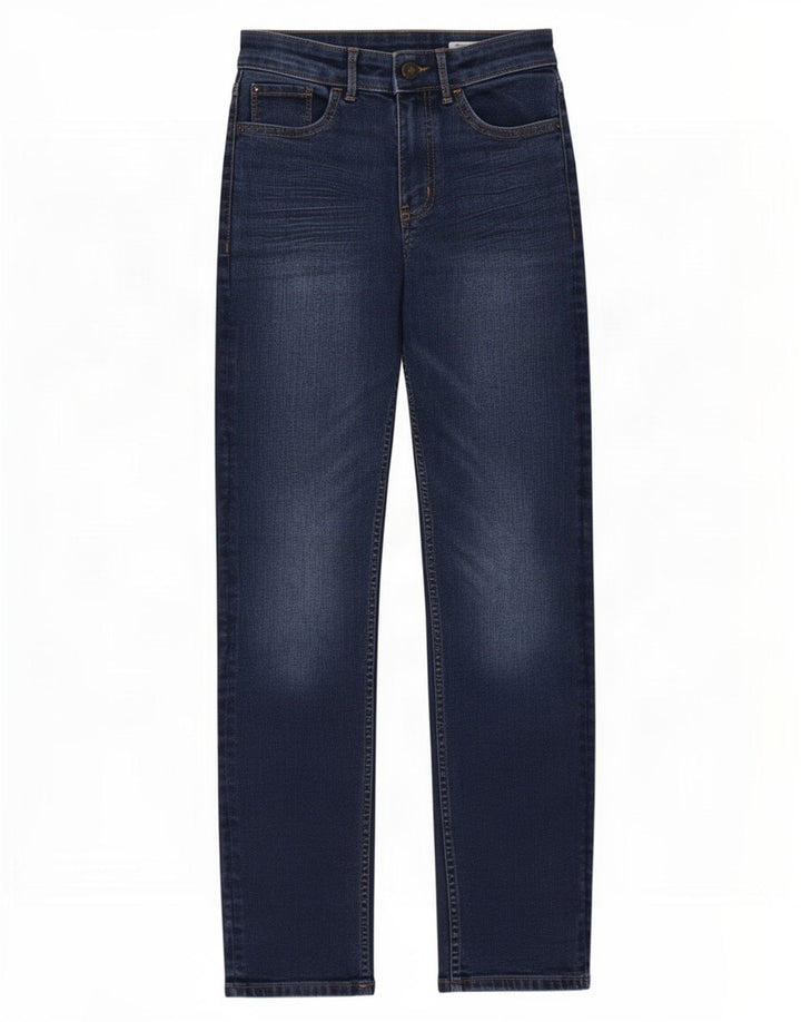 Jeans dritti da donna Marks & Spencer UK 8 piccoli W36 L28 blu navy