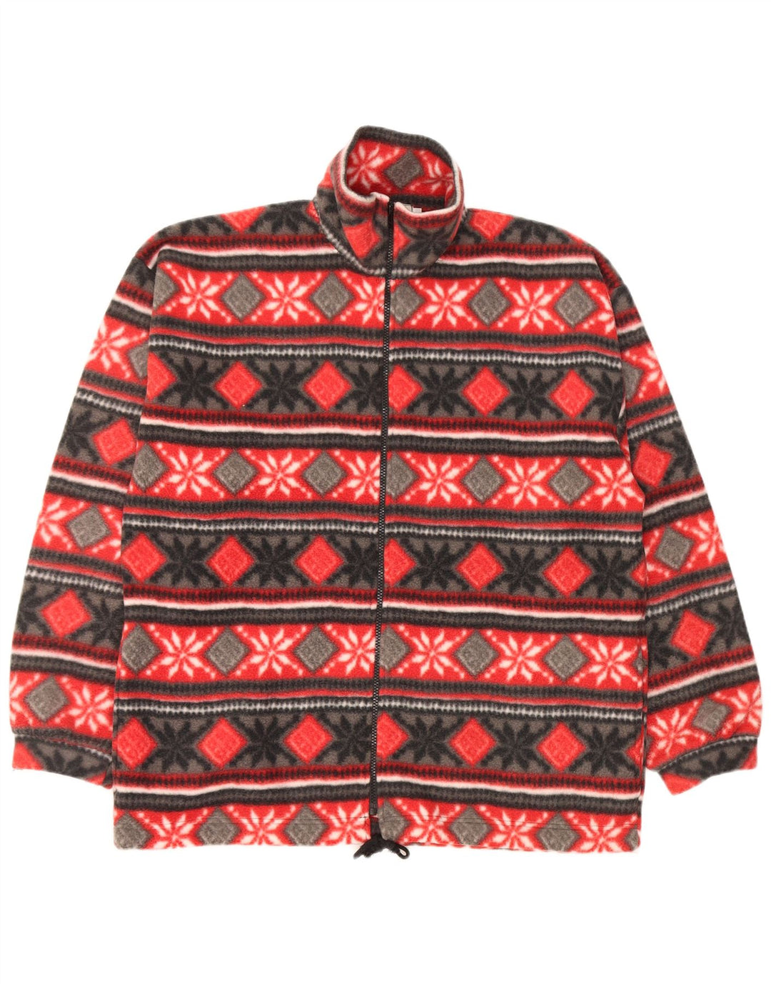 Giacca in pile vintage da uomo UK 40 grande rossa Fair Isle