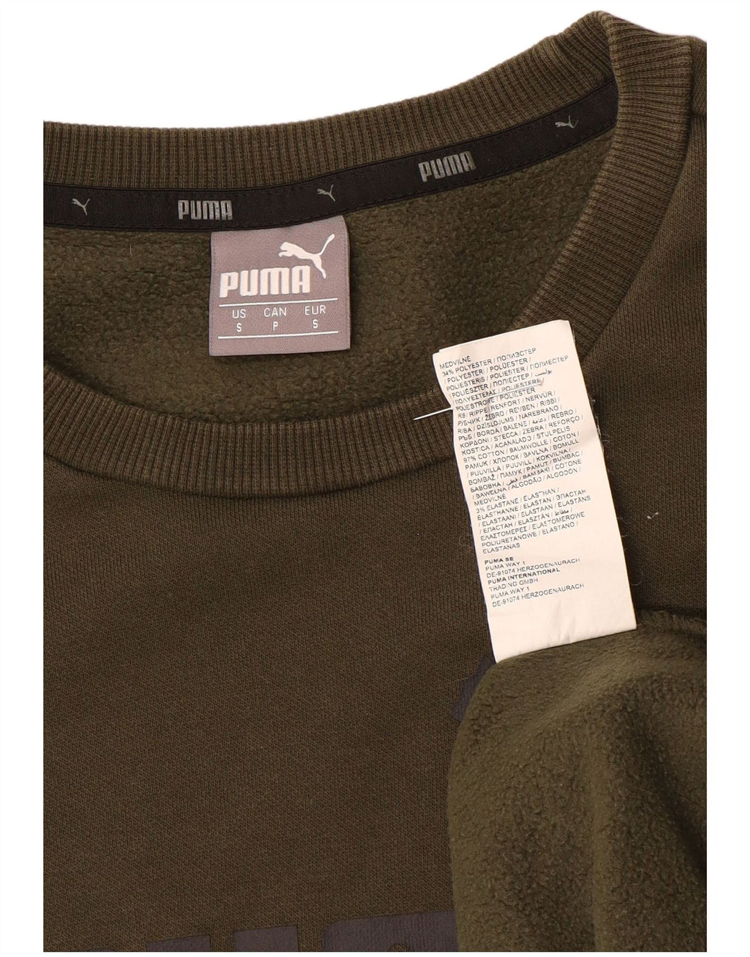 Felpa grafica da uomo Puma Maglione piccolo in cotone kaki