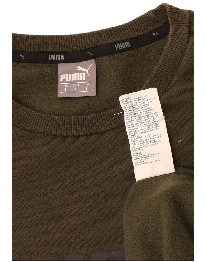 Felpa grafica da uomo Puma Maglione piccolo in cotone kaki