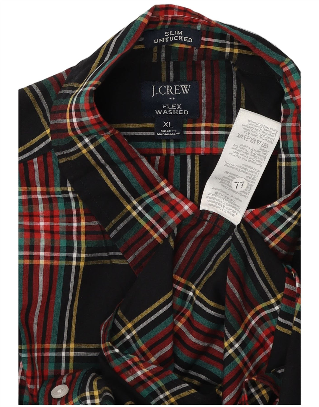 Camicia da uomo J. Crew XL in cotone scozzese nero