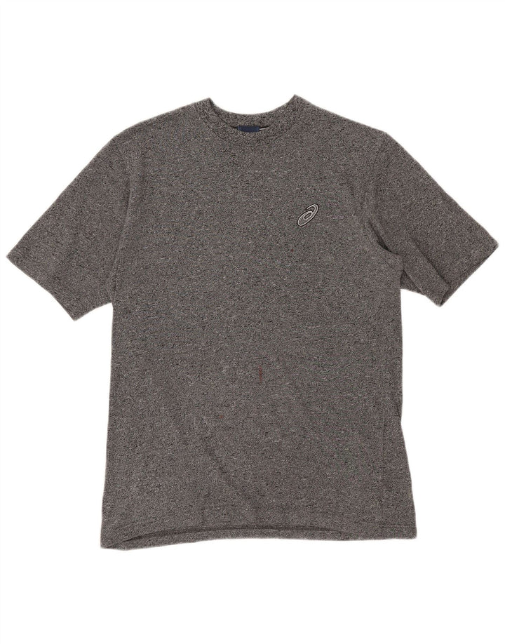 T-shirt da uomo Asics Top Small in cotone chiazzato grigio