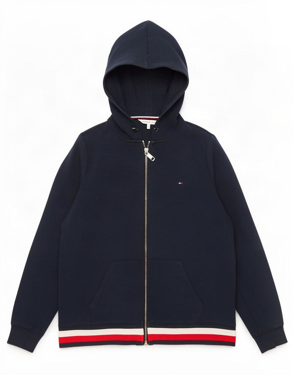 Maglione con cappuccio e zip da donna Tommy Hilfiger UK 14 Blocco colore blu navy medio