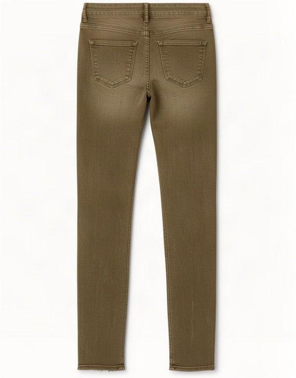 Zara Jeans skinny effetto consumato da donna EU 38 Small W28 L26 Cotone kaki