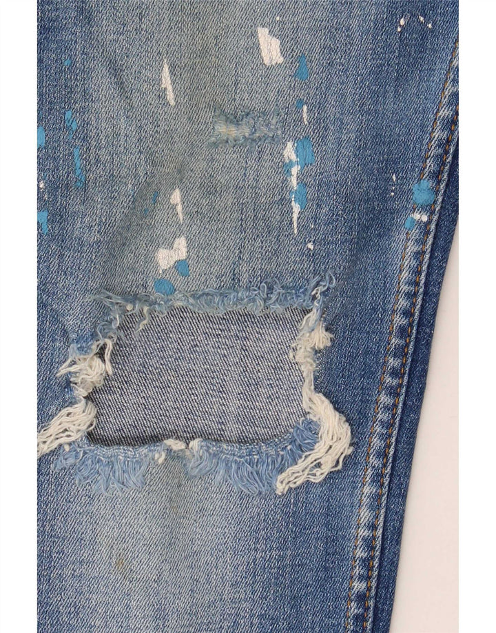 Jeans slim invecchiati da uomo Zara EU 38 Small W30 L30 cotone blu