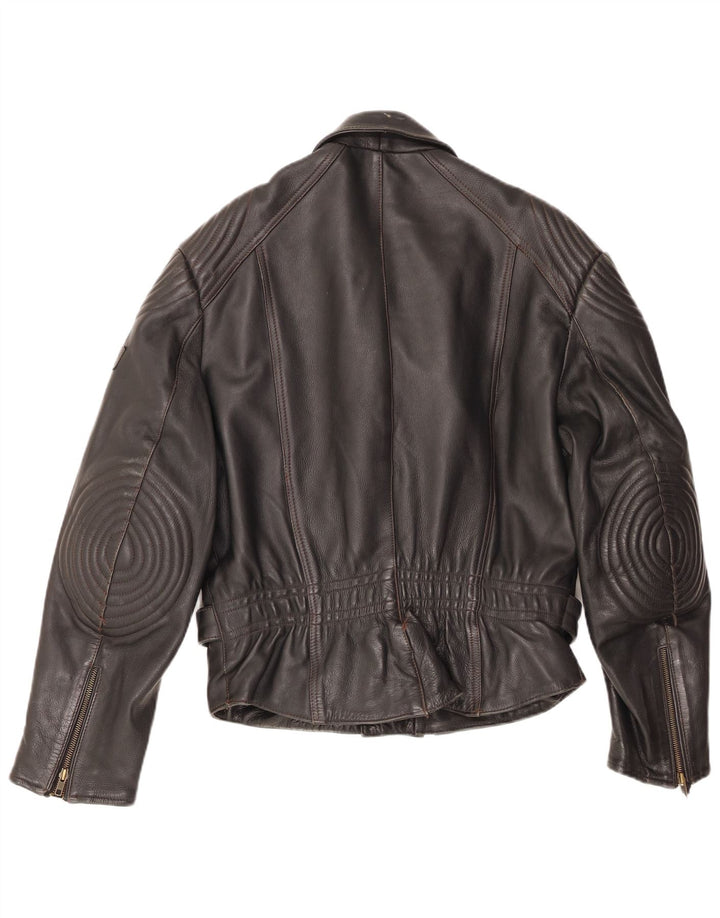 Giacca da motociclista in pelle da uomo MQP IT 52 XL Nera