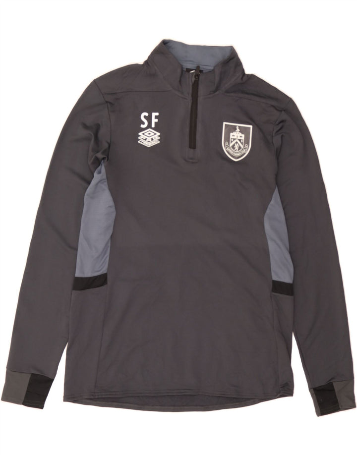 UMBRO Mens Zip Neck Pullover Tracksuit Top UK 16 Large Grey Colourblock Vintage Umbro and Second-Hand Umbro from Messina Hembry 