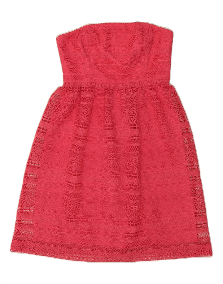 J. CREW Womens Strapless Dress UK 8 Small Pink Polyester Vintage J. Crew and Second-Hand J. Crew from Messina Hembry 