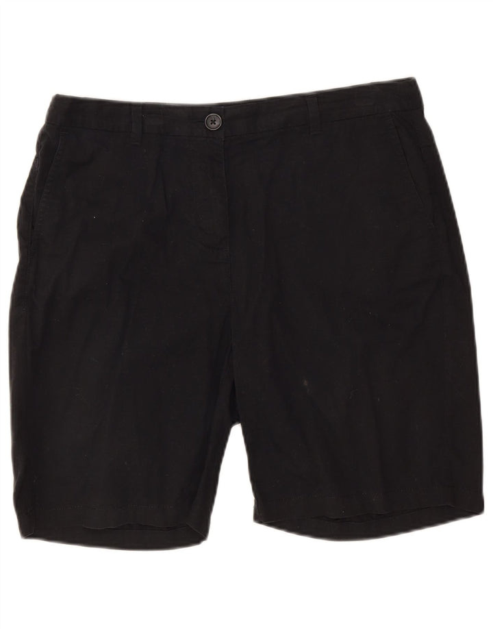 Pantaloncini chino da donna Marks & Spencer UK 12 medi W30 cotone nero