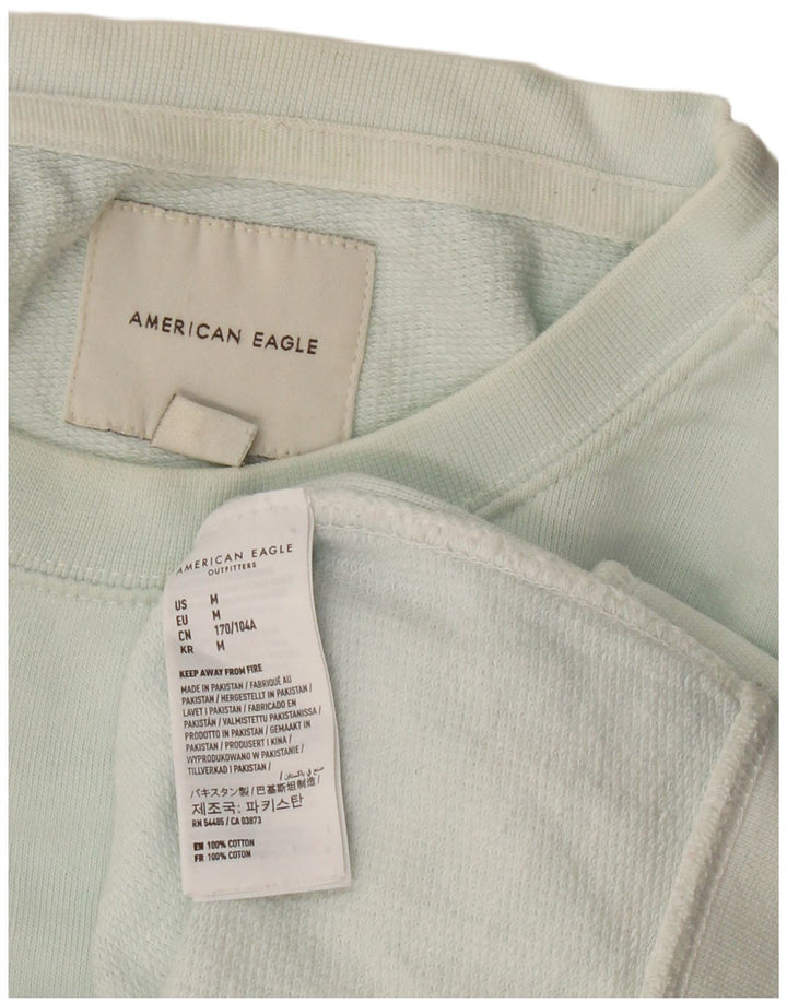 AMERICAN EAGLE Felpa grafica da uomo Maglione blu medio in cotone