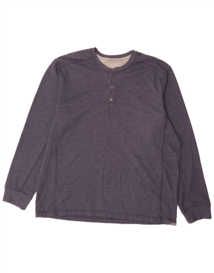 Eddie Bauer Top da uomo a maniche lunghe 2XL in cotone blu navy
