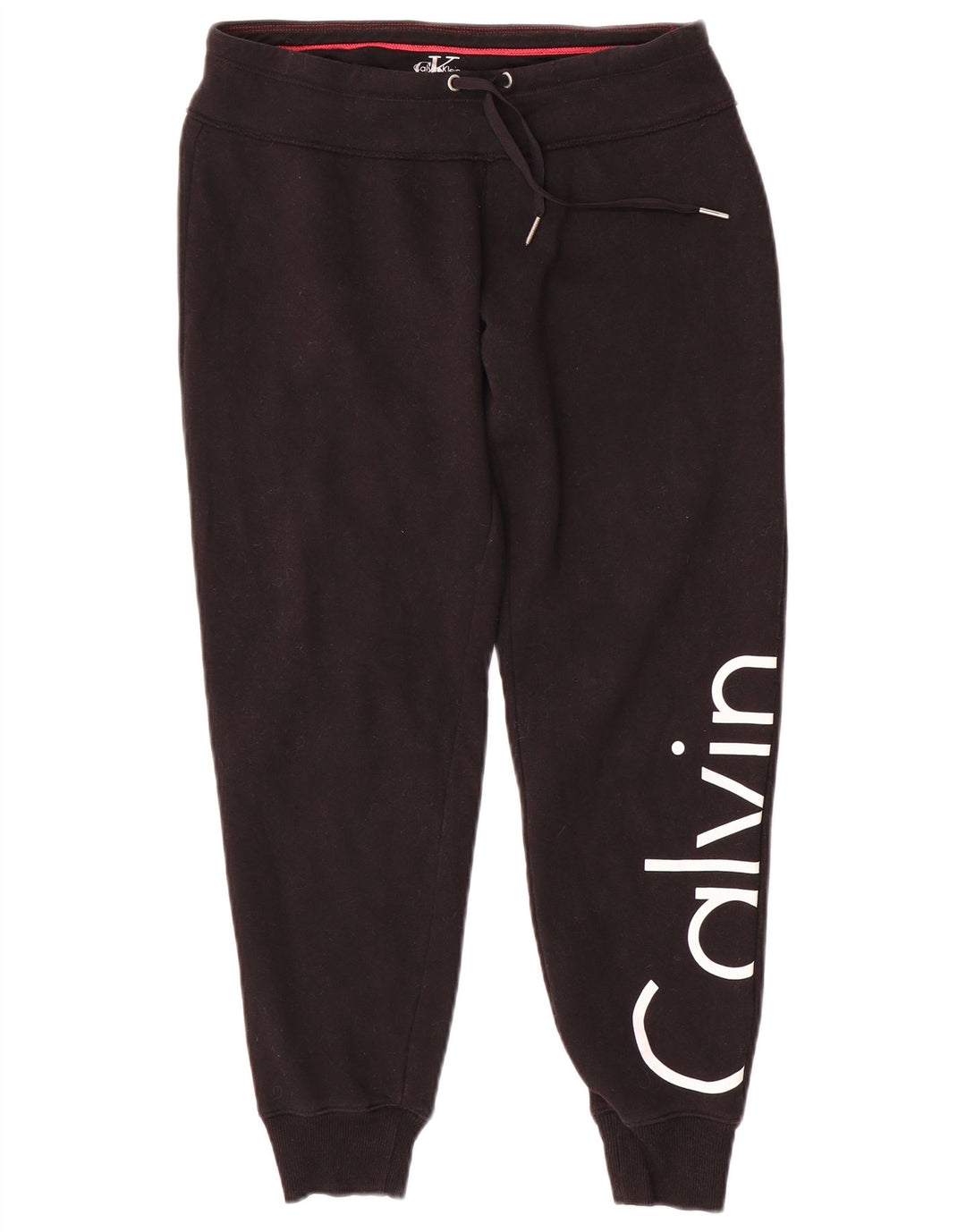 CALVIN KLEIN Pantaloni da tuta con grafica da donna Joggers UK 10 Small Nero