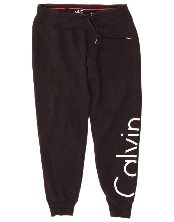 CALVIN KLEIN Pantaloni da tuta con grafica da donna Joggers UK 10 Small Nero