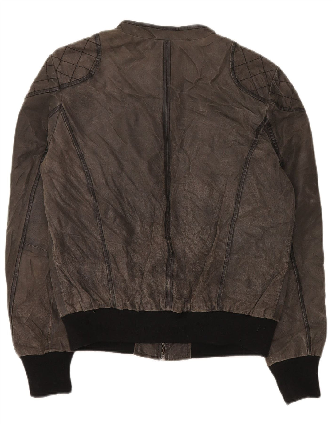 MAZE Giubbotto bomber in pelle scamosciata da uomo UK 38 Pelle grigio medio