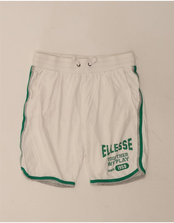 Pantaloncini sportivi grafici da donna Ellesse UK 8 piccoli in cotone a righe bianche
