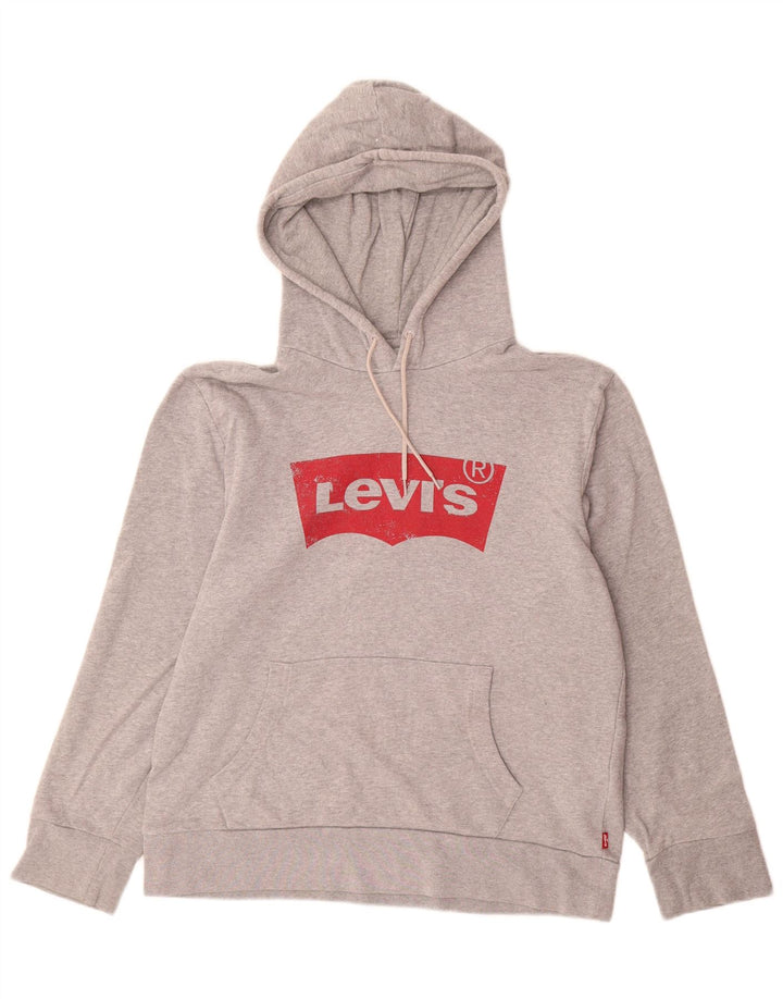 Maglione con cappuccio grafico da uomo LEVI'S in cotone grigio medio