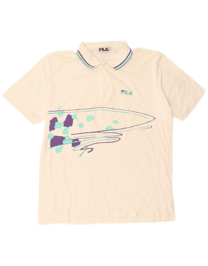 Polo grafica da uomo Fila IT 54 XL Bianca