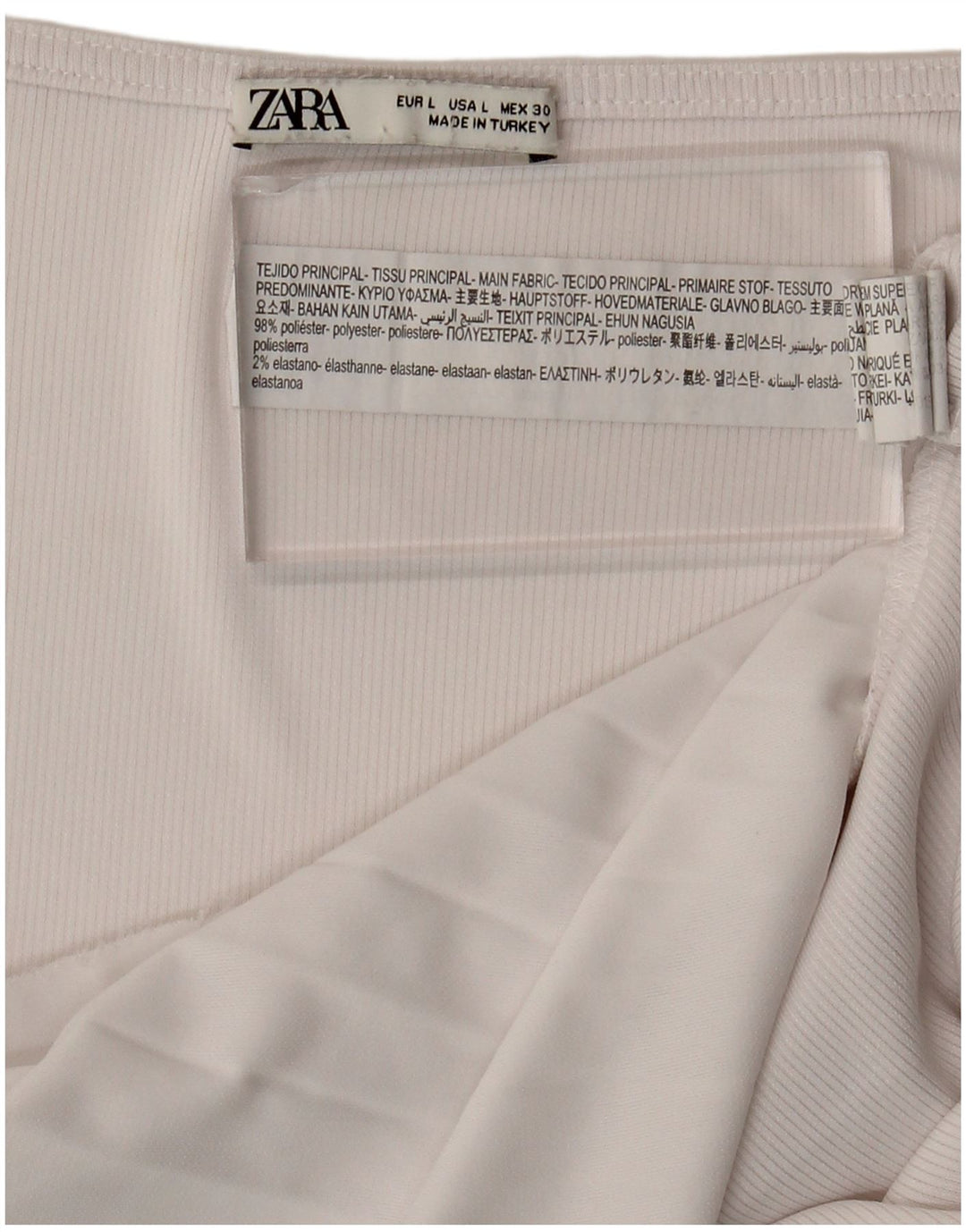 Camicetta da donna Zara Top UK 16 grande poliestere bianco