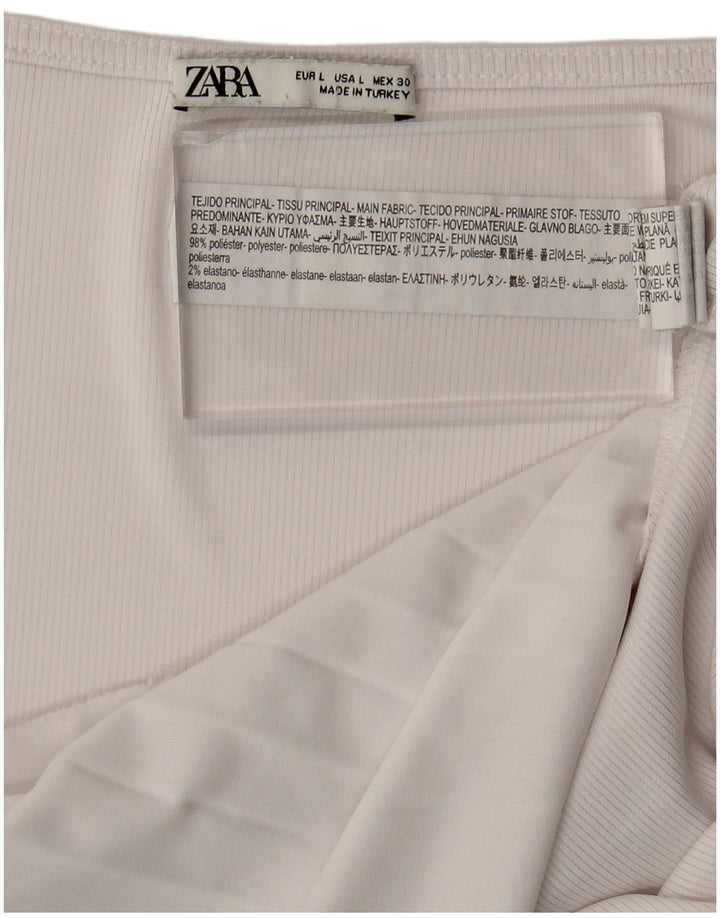 Camicetta da donna Zara Top UK 16 grande poliestere bianco