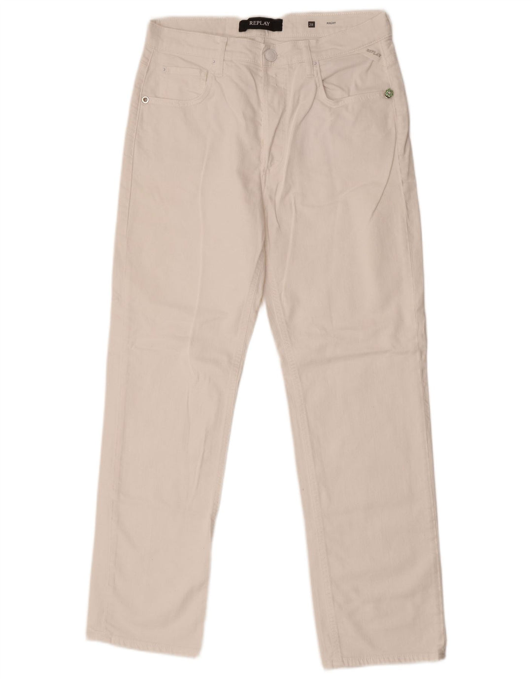 Jeans dritti da donna Replay W28 L29 cotone bianco