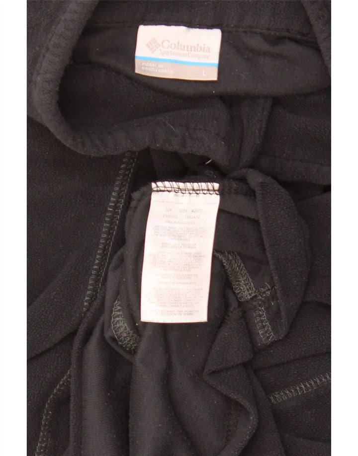 Maglione in pile Columbia da uomo con zip e collo, grande, in poliestere nero
