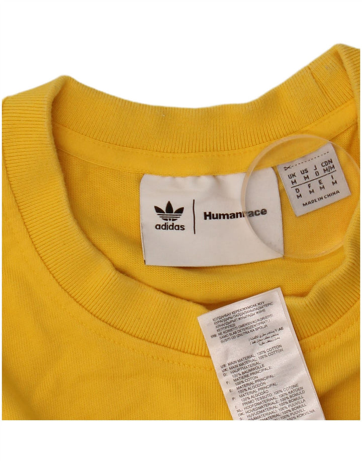 T-shirt Adidas Humanrace da uomo Top in cotone giallo medio