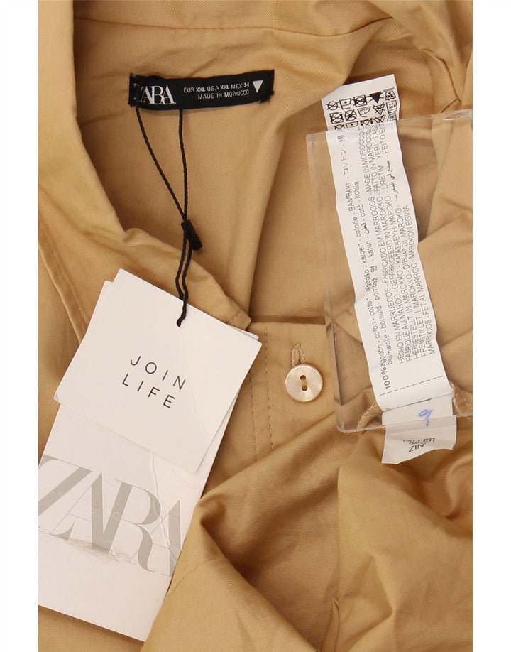 Tutina corta da donna Zara UK 20 2XL cotone beige