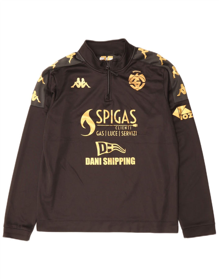 Tuta da ginnastica Kappa Spezia Calcio da uomo con grafica, taglia grande, nera