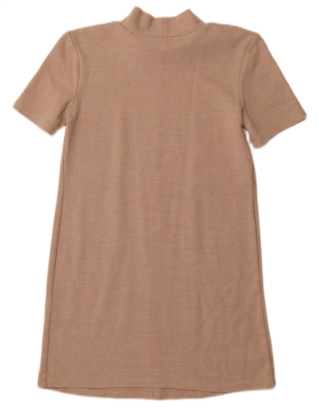 Abito maglione a maniche corte da donna ZARA UK 10 piccolo Beige